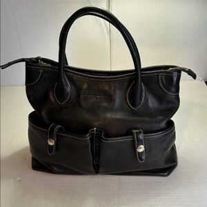 DOONEY & BOURKE  LEATHER FLORENTINE EAST WEST BLACK SATCHEL